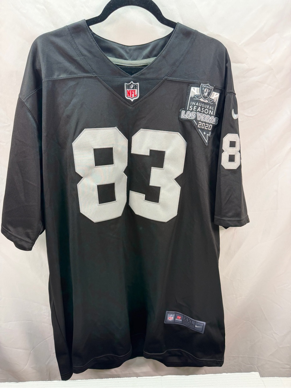 Nike Las Vegas Raiders #83 Black Silver NFL Jersey Darren Waller Inaugural XXL